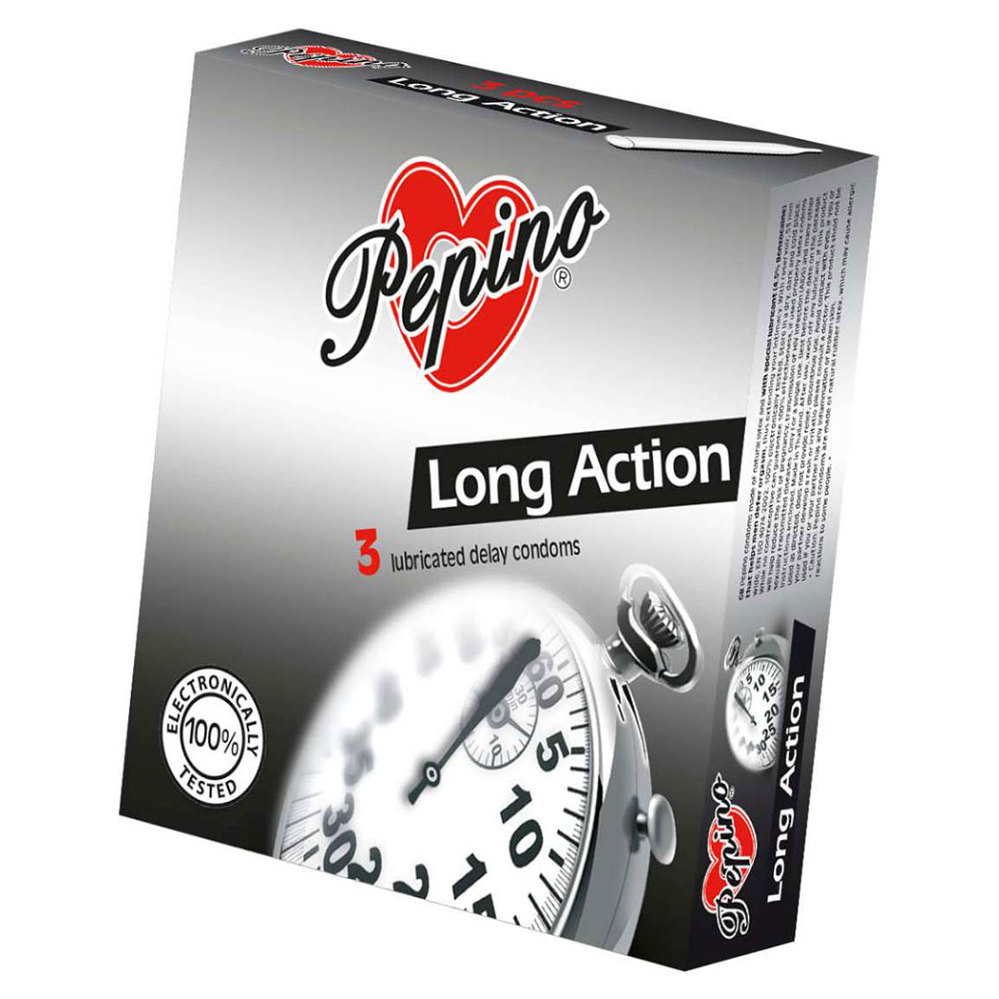 Levně PEPINO Kondomy Long Action 3 kusy