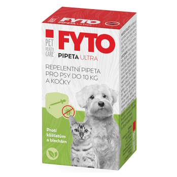 PET HEALTH CARE FYTO pipeta Ultra pro psy do 10 kg a kočky 1x15 ml (Pipety proti klíšťatům a blechám pro psy)