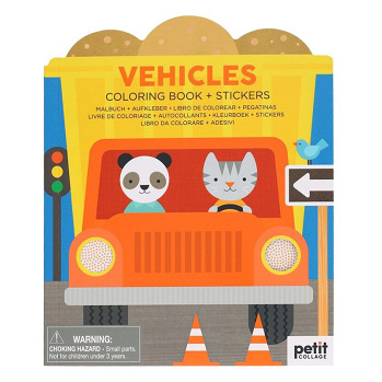 PETIT COLLAGE Omalovánka se samolepkami vozidel 1 kus (Kouzelné čtení, knížky a leporela) - Jiné, Zvířecí