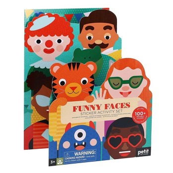 PETIT COLLAGE Sada aktivit legrační obličeje (Kouzelné čtení, knížky a leporela) - Ostatní, Jiné, Samodržící, Opakované použití, Sada