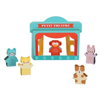 PETIT COLLAGE Sada prstového loutkového divadla (Montessori hračky) - Sada