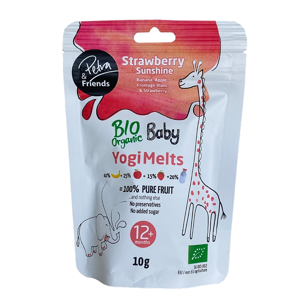 Petra & Friends Ovocné smoothie kousky sušené mrazem s jahodami a kozím mlékem BIO 12+ 10 g