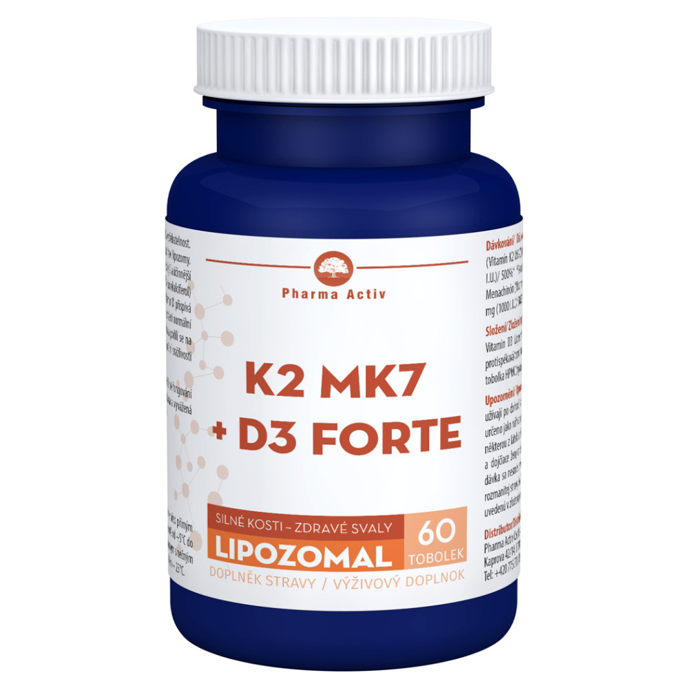 E-shop PHARMA ACTIV Lipozomal K2 MK7 + D3 forte 60 tobolek