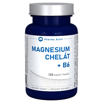 PHARMA ACTIV Magnesium Chelát + B6 120 kapslí (Hořčík, magnézium) - Vícesložkové