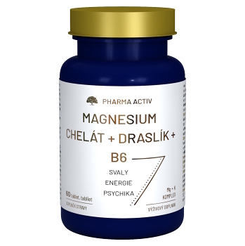 PHARMA ACTIV Magnesium Chelát + Draslík + B6 60 tablet (Hořčík, magnézium) - Vícesložkové