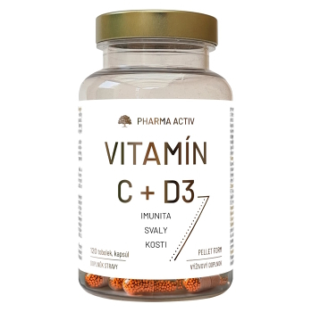 PHARMA ACTIV Vitamín C + D3 120 tobolek (Vitamín C) - Vícesložkové