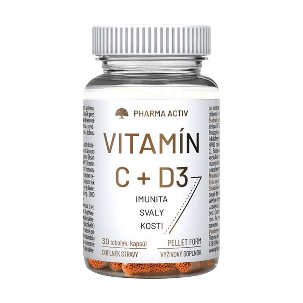 PHARMA ACTIV Vitamín C+ D3 30 tobolek