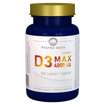PHARMA ACTIV Vitamin D3 MAX 4000 I.U. 100 tablet (Vitamín D) - Jednosložkové