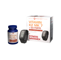 PHARMA ACTIV Vitamín K2 MK 7 + D3 Forte 125 tablet + FITNESS náramek s krokoměrem