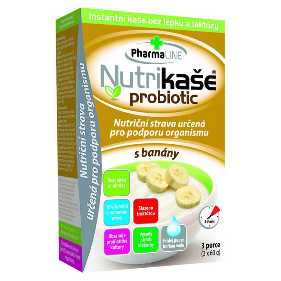 Levně PHARMALINE Nutrikaše probiotic S banány 3x60 g