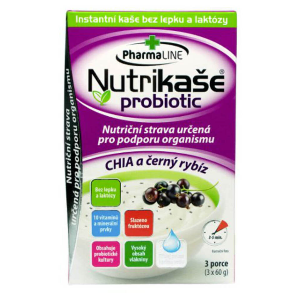 Levně PHARMALINE Nutrikaše probiotic S chia a černým rybízem 3x60 g