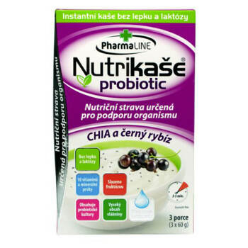 PHARMALINE Nutrikaše probiotic S chia a černým rybízem 3x60 g