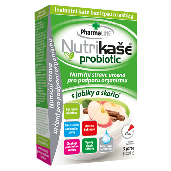 PHARMALINE Nutrikaše probiotic s jablky a skořicí 3 x 60 g