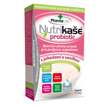 PHARMALINE Nutrikaše probiotic S jahodou a vanilkou 3x60 g
