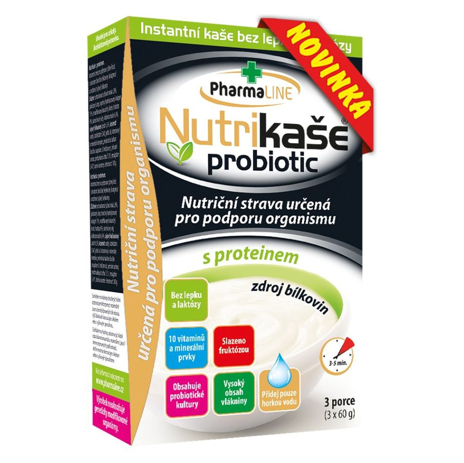 Levně PHARMALINE Nutrikaše probiotic S proteinem 3x 60 g