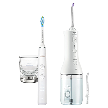 PHILIPS Sonicare 9000 DiamondClean white + Power Flosser white HX3886/41 (Sonické zubní kartáčky) - Více režimů čištění