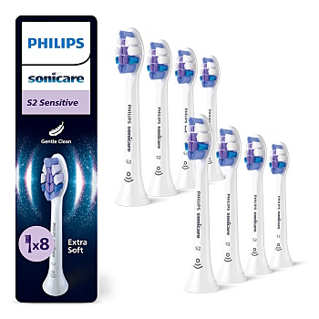 PHILIPS SONICARE HX6058/87 Sensitive standard náhradní hlavice 8 kusů (Náhradní hlavice k zubním kartáčkům)
