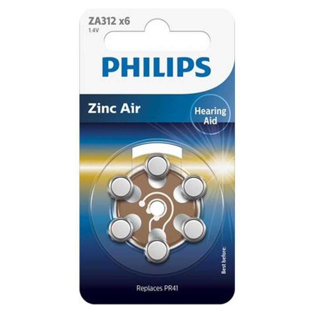 E-shop PHILIPS ZA312B6A/00 baterie do naslouchadla 6 kusů