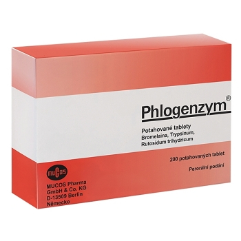 PHLOGENZYM 90 mg/48 mg/100 mg 200 enterosolventních tablet (Na bolest svalů a kloubů)