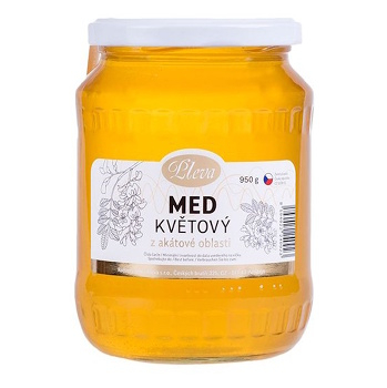 PLEVA Med květový z akátové oblasti 950 g (Medy) - Sladké, RAW, Přírodní