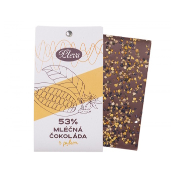 PLEVA Mléčná čokoláda s pylem 53% 50 g (Čokolády) - Mléčné
