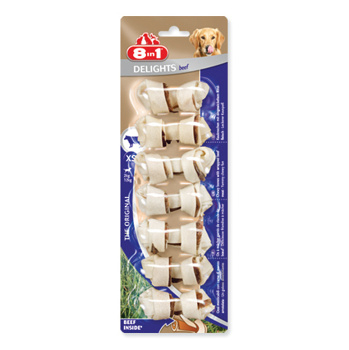 8IN1 Delights kost žvýkací hovězí XS 7 kusů (Dentální pamlsky pro psy)