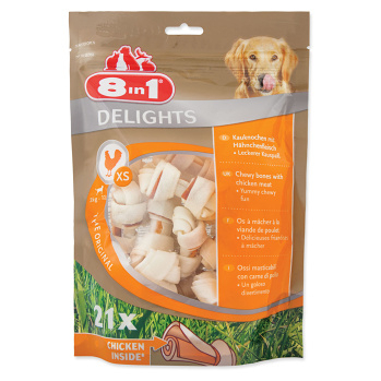 8IN1 Delights kost žvýkací XS 21 kusů (Dentální pamlsky pro psy)