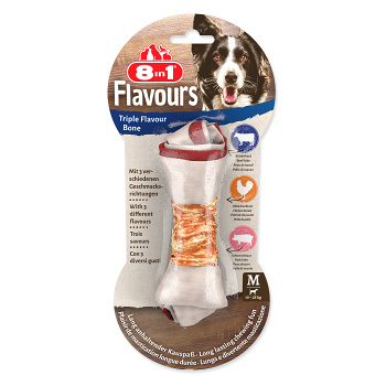 8IN1 Triple Flavour kost žvýkací M 1 kus (Dentální pamlsky pro psy)