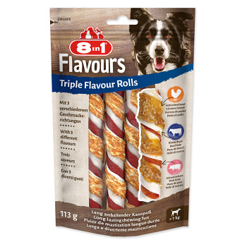 8IN1 Triple Flavour rolka žvýkací 3 kusy (Dentální pamlsky pro psy)
