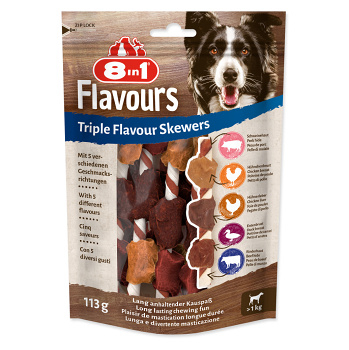 8IN1 Triple Flavour špíz žvýkací 6 kusů (Dentální pamlsky pro psy)