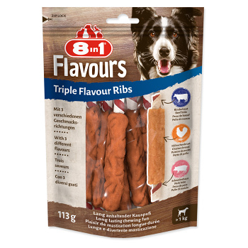 8IN1 Triple Flavour žebírko žvýkací 6 kusů (Dentální pamlsky pro psy)