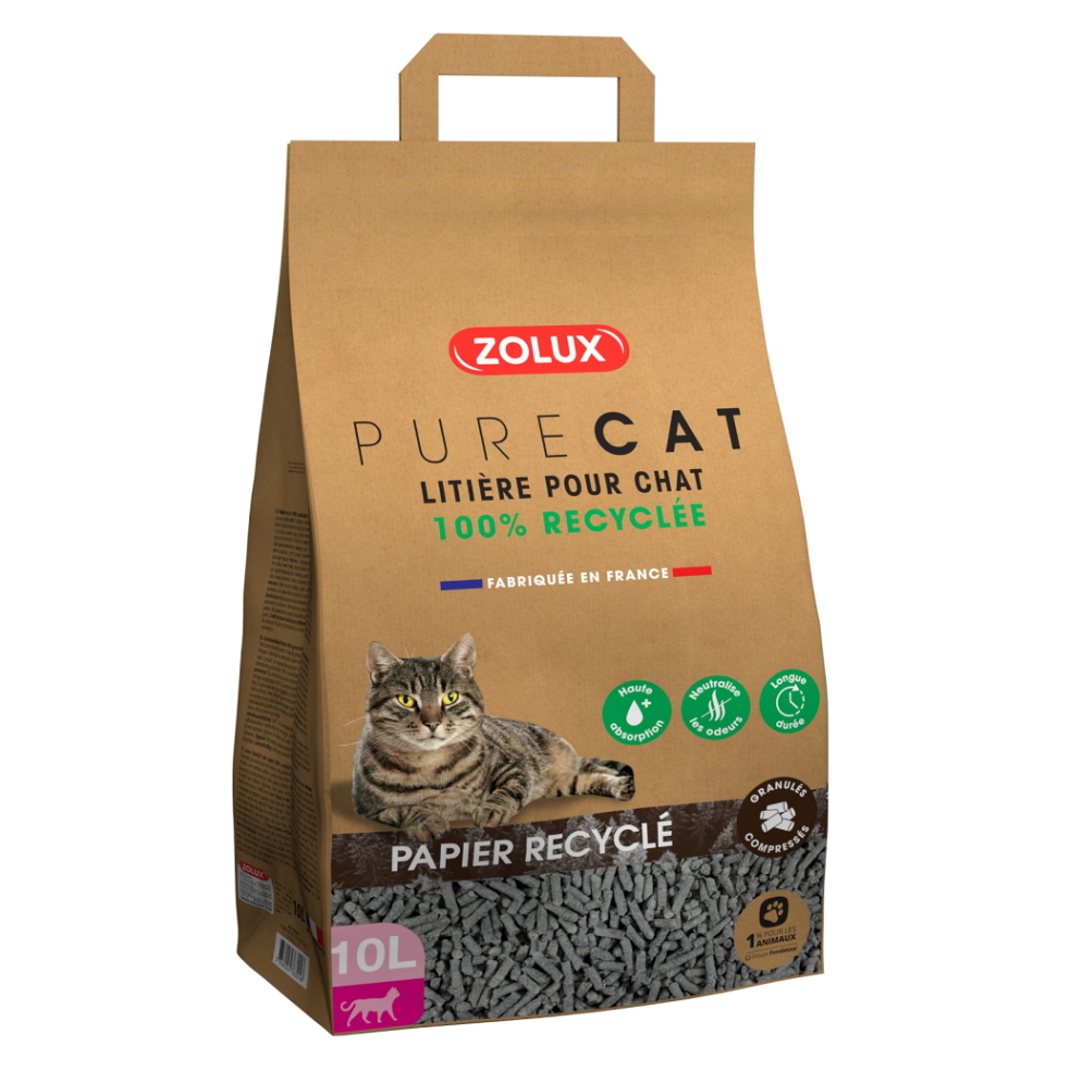 E-shop ZOLUX Purecat podestýlka recyklovaná papírová pro kočky 10 l