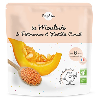 POPOTE Dýně s červenou čočkou 8m+ BIO 180 g (Zeleninové příkrmy) - BIO