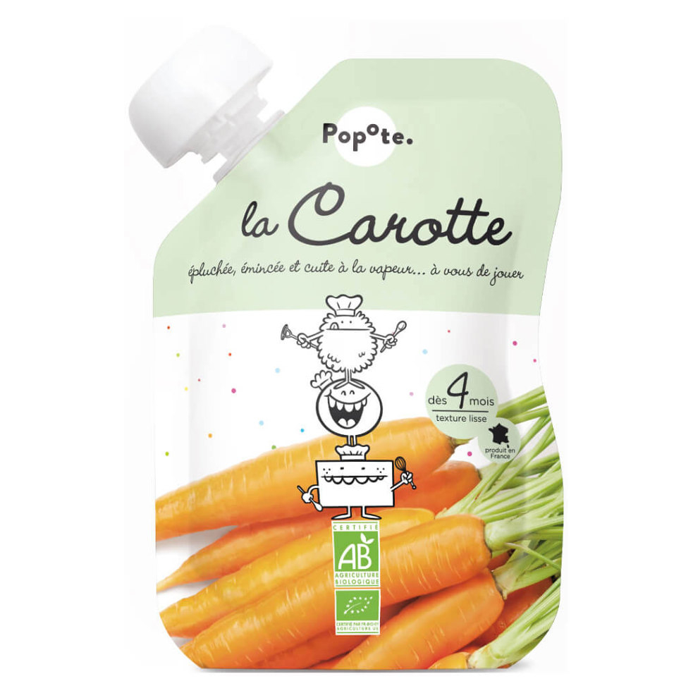 E-shop POPOTE Zeleninová kapsička mrkev od 4.měsíce BIO 120 g