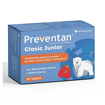 PREVENTAN Clasic junior příchuť jahoda 30 tablet (Vitamíny a multivitamíny pro děti) - Vícesložkové
