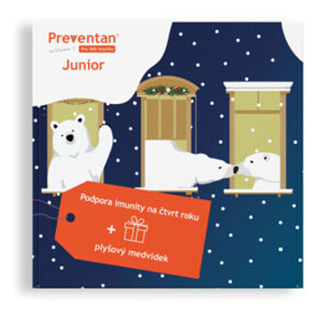 PREVENTAN Junior 90 tablet + Plyšový medvěd vánoční dárkové balení