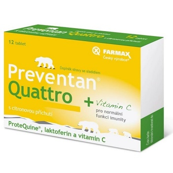 PREVENTAN Quattro s citronovou příchutí 12 tablet