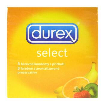 Prezervativ Durex Select vroub.barevný s vůní 3 ks