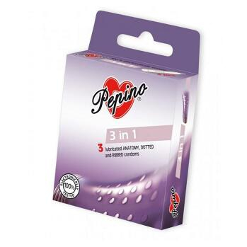 PEPINO prezervativy kondomy 3in1 3 kusy