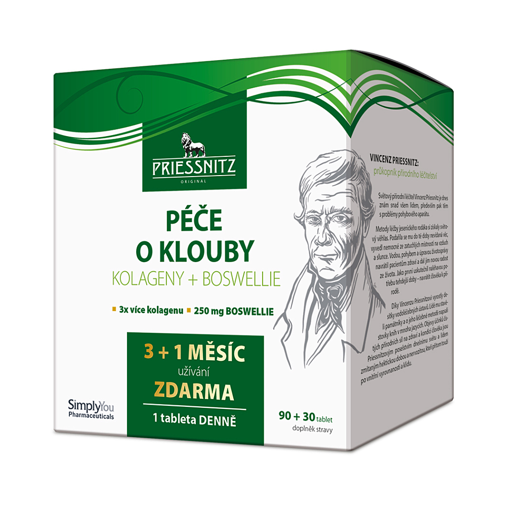 PRIESSNITZ Péče o klouby Kolageny + Boswellie 90 + 30 tablet ZDARMA