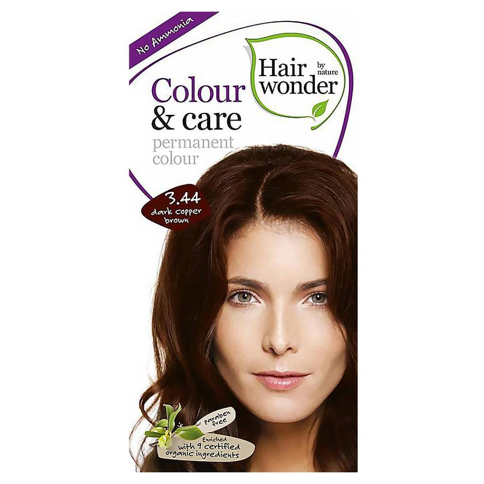 Levně HAIRWONDER Dlouhotrvající barva na vlasy 3.44 Tmavě měděná hnědá BIO 100 ml