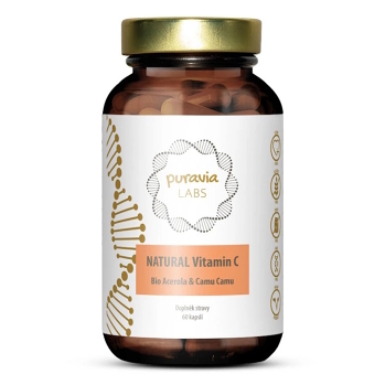 PURAVIA LABS Přírodní vitamin C (bio acerola) s Camu Camu 60 kapslí (Vitamíny na imunitu) - Vícesložkové