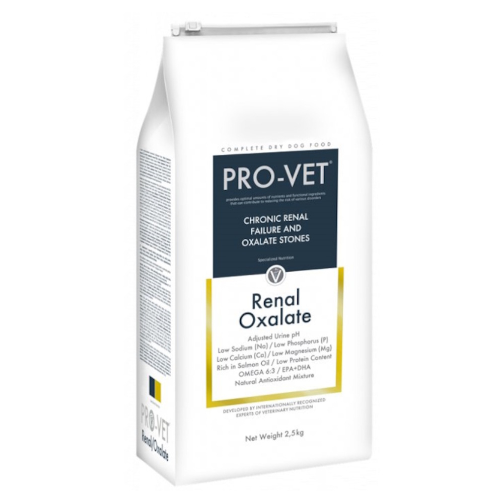 E-shop PRO-VET Renal/Oxalate granule pro psy s chronickými poruchami 1 ks, Hmotnost balení (g): 2,5 kg