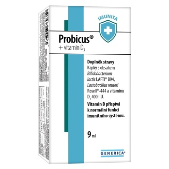GENERICA Probicus + vitamin D3 kapky 9 ml, poškozený obal