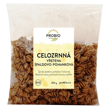 PROBIO Vřetena špaldovo-pohanková celozrnná BIO 300 g (Bio rýže, obilniny a luštěniny) - BIO