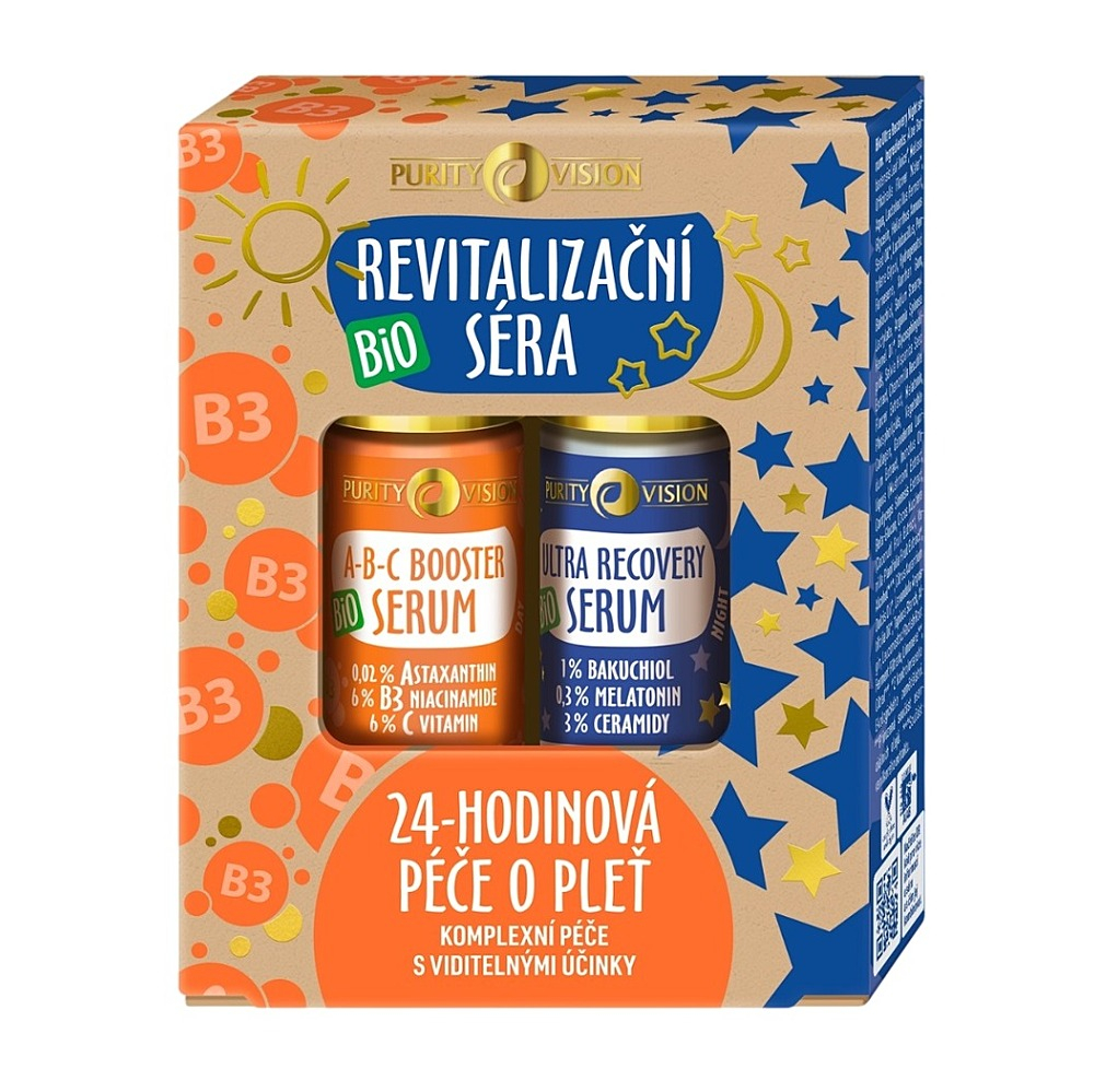 PURITY VISION Bio Revitalizační séra 24 hodinová péče o pleť 60 ml