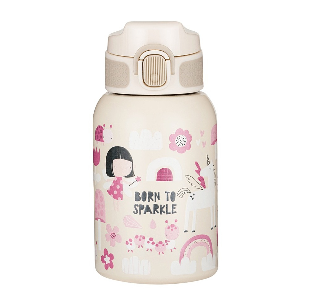 PETITE&MARS Nerezová termo se slámkou twinkling fairy 12m+ 350 ml