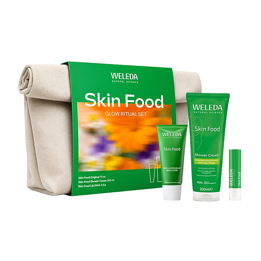 WELEDA Dárkové balení kosmetická taštička Skin Food Glow ritual set