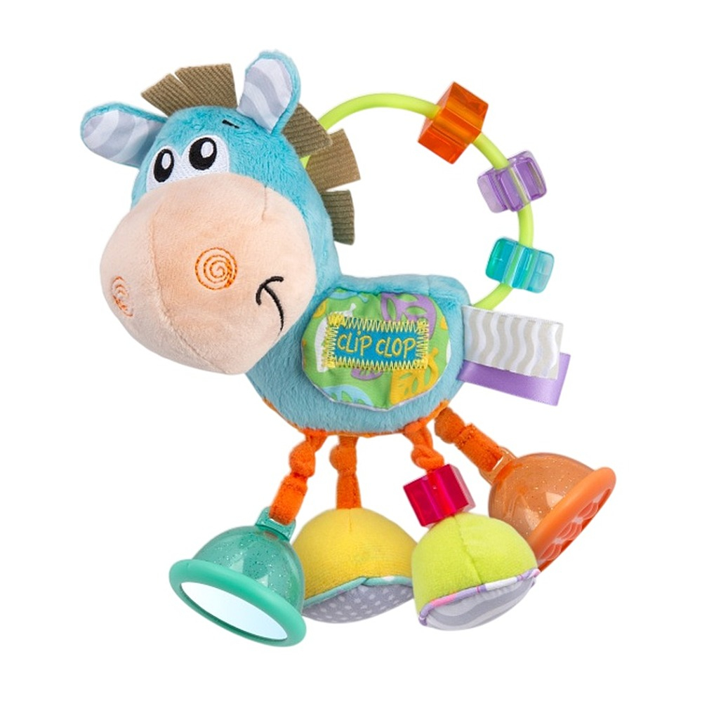 PLAYGRO Chrastítko oslík modrý