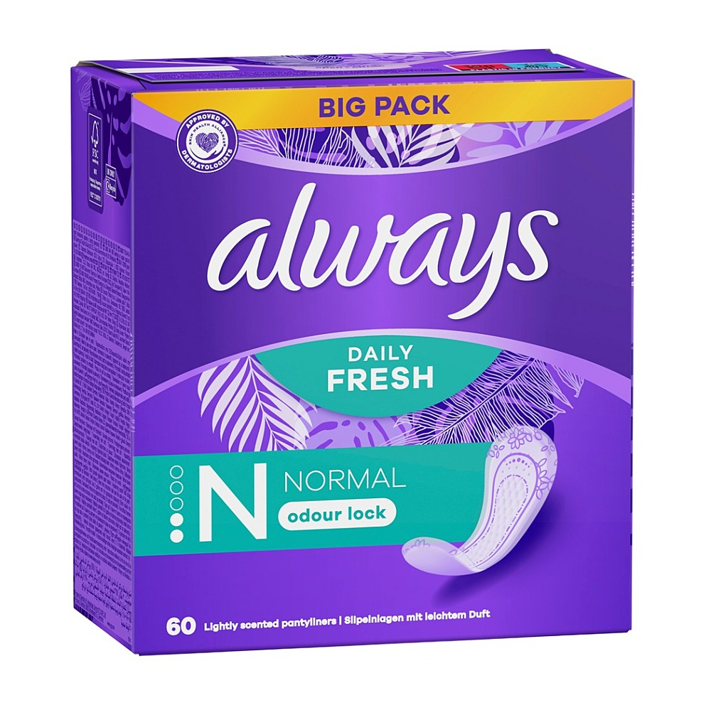 Always Dailies Normal Fresh & Protect slipové vložky 60 ks
